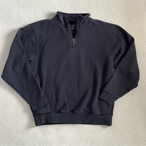 L.L. Bean Traditional Fit Quarter Zip Sweatshirt in Black